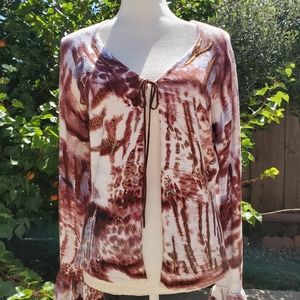 Alberto Makali open cardigan w/chiffon sleeves XL